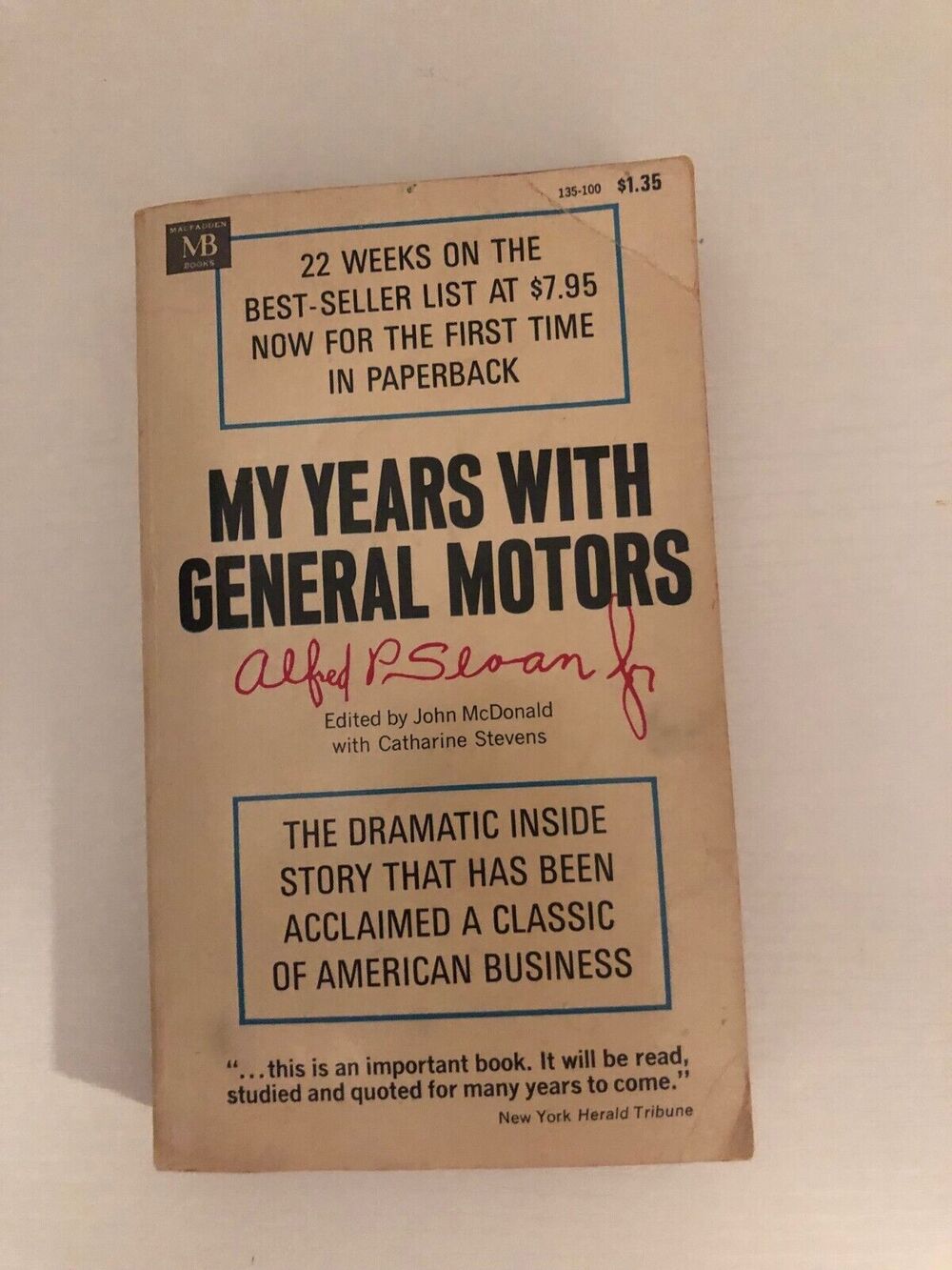My Years with General Motors by Alfred P Sloan 1963 Vintage Paperback Book